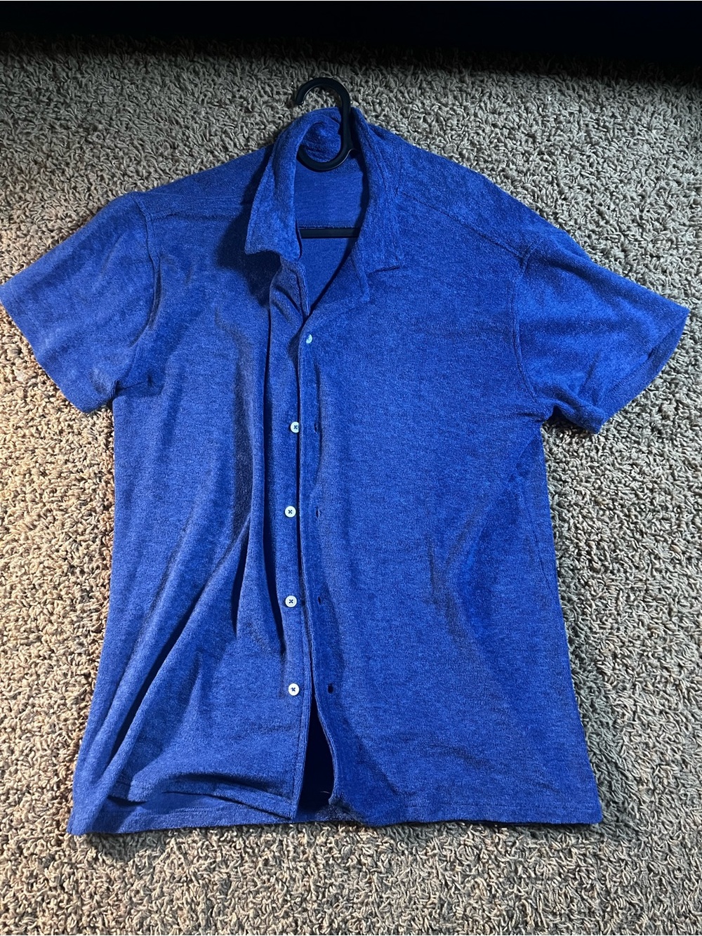 Men's Casual Short-Sleeve Button-Down Shirt in Royal Blue